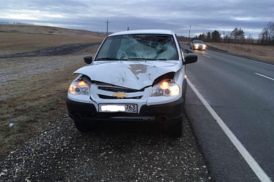 В Самарской области "десятка" переехала сбитого "Шевроле Нивой" бомжа