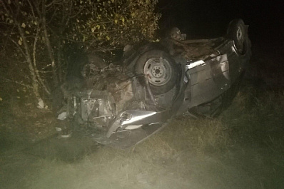 В Самарской области ВАЗ на полном ходу улетел в кювет