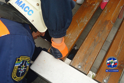 Потребовалась помощь спасателей: годовалая девочка застряла в деревянной скамейке в Новосибирске