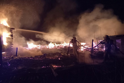 В Самарской области во дворе дома пожар охватил 80 "квадратов"