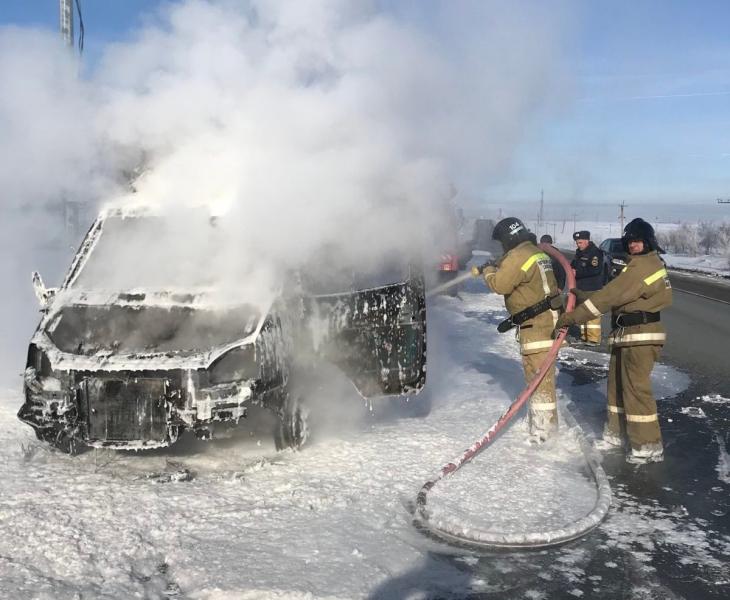 26 февраля на трассе Самара - Оренбург горела "Газель"