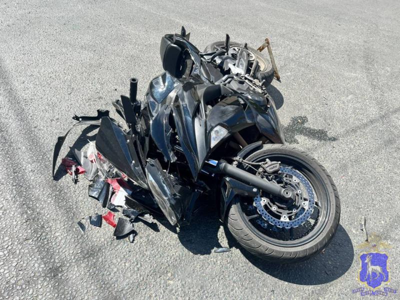 В Самаре на проспекте Масленникова Datsun врезался в мотоцикл