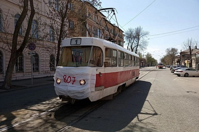 Трамвай в маске заметили на улицах Самары