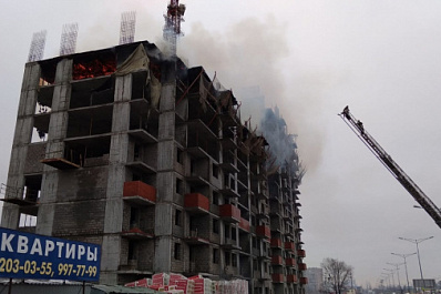 В Самаре потушили недостроенный ЖК на Московском шоссе