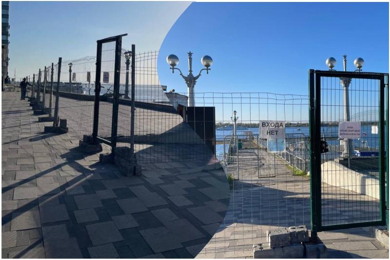 Стало известно, уберут ли ограждение пешеходной части набережной около речного вокзала