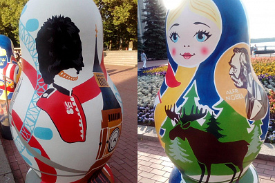 Матрешки Англии и Швеции появились на набережной Самары
