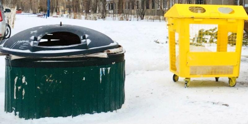 В Новокуйбышевске установили новые контейнеры для сухого мусора 
