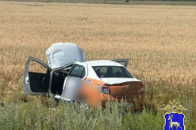 В Самарской области водитель на "Рено" улетел с дороги в поле