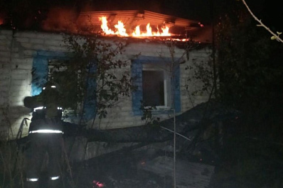 В поселке Нижнеозерецкий Самарской области ночью 2 октября сгорел дом