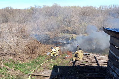 В Самарской области горели сухая трава и 700 кг сена