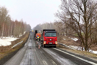 На трассе "Урал" - Солнечная Поляна - Ширяево начали ремонт дороги