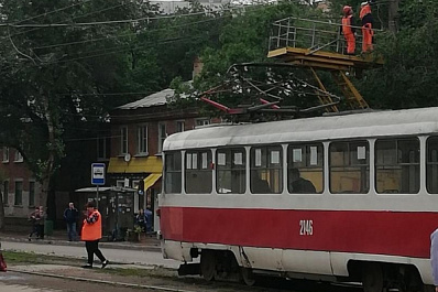 В Самаре встало движение трамваев