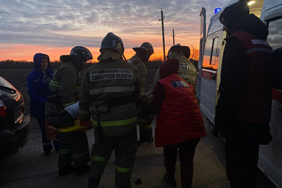 В Самарской области на трассе "Калина" влетела в экскаватор