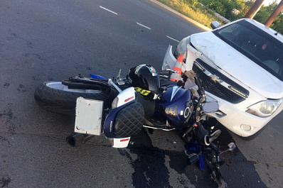 В Новокуйбышевске иномарка сбила мотоциклиста