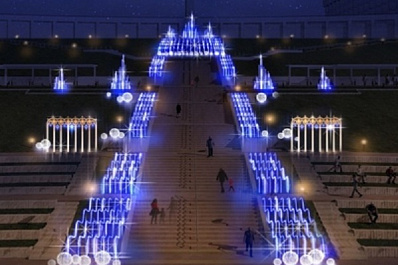 Площадь Славы украсит каскадный 200-метровый светодиодный фонтан в Самаре