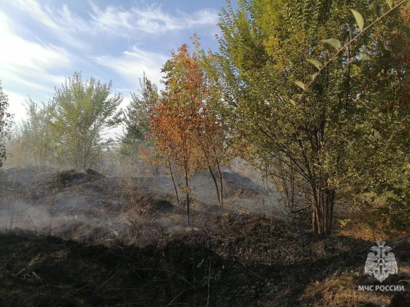 В Самарской области 25 сентября полыхающий мусор тушили 6 пожарных 