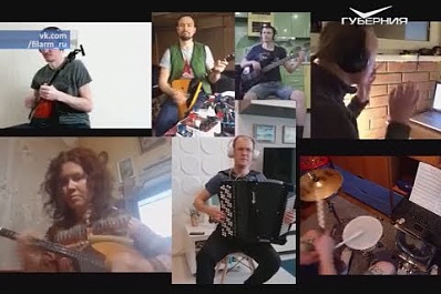 Группа "ВолгаFolk Band” исполнила "Небо славян" на народных инструментах