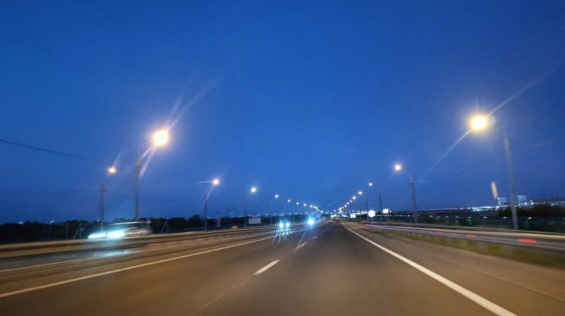 На трассе "Новокуйбышевск – Речников" подключили улично-дорожное освещение
