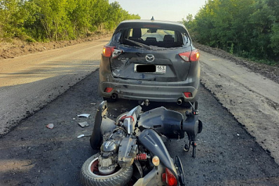 Под Самарой 12-летний подросток на скутере врезался в Mazda CX-5