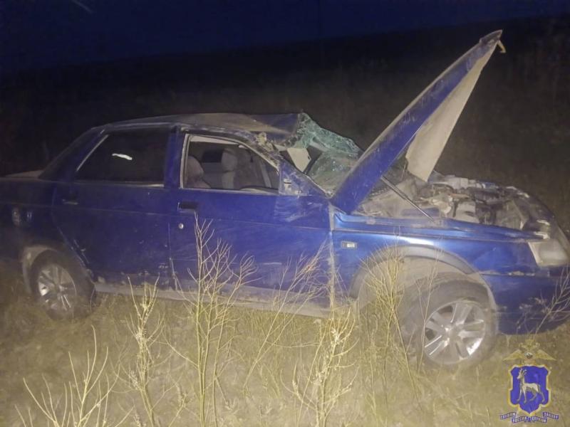 В Самарской области "Нива" опрокинулась в кювет и влетела в столб