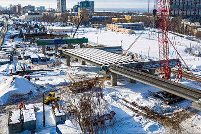 Путепровод развязки на пересечении Ново-Садовой и Советской Армии в Самаре готов на 15 %