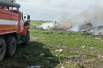 Появилось видео крупного пожара на заводе по переработке мусора в Самарской области