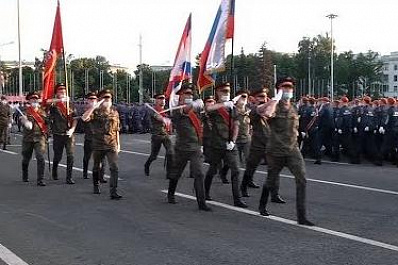 В Самаре на площади Куйбышева прошла первая репетиция Парада Победы
