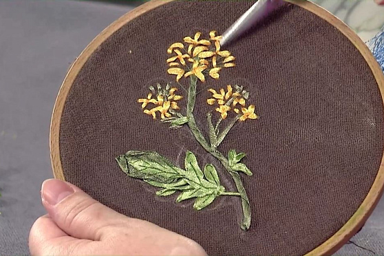 Вышивка растений. Ручная работа
