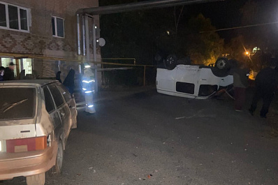 В Сергиевском районе "Газель" после ДТП перевернулась на крышу