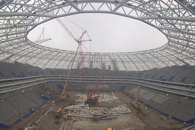 На стадионе «Самара Арена» начался монтаж козырька