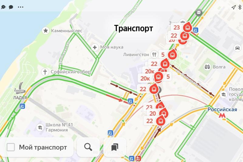 В Самаре 21 ноября на Ново-Садовой встали трамваи