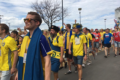 Матч Швеция - Англия на Самара Арене посетили почти 40 тысяч болельщиков