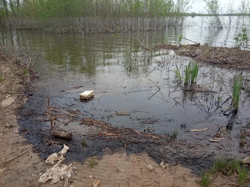 Неизвестные вылили в реку Самару мазут