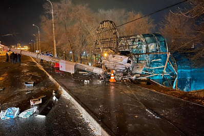 Водитель Volvo сгорел заживо после ДТП в Самаре