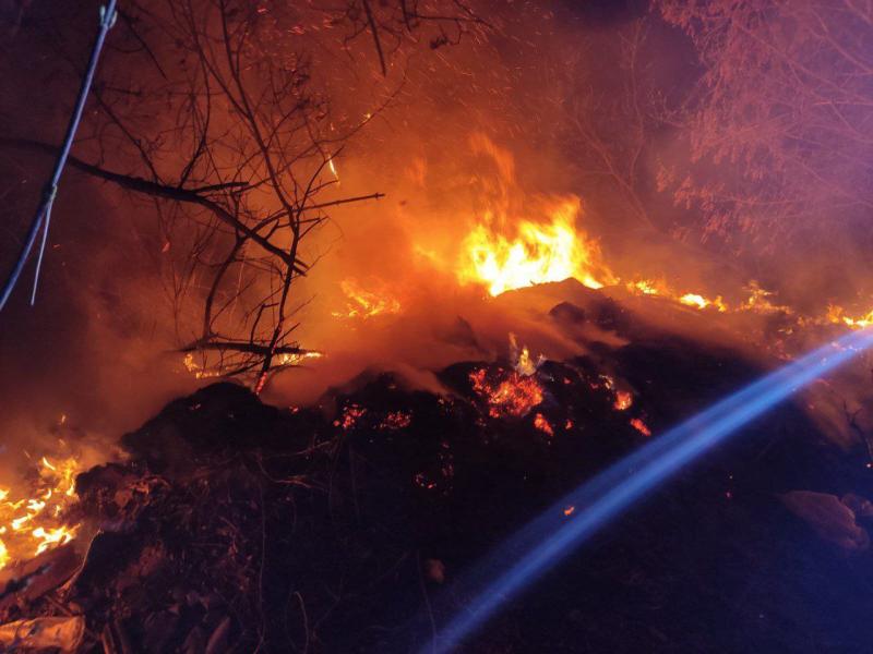 В Октябрьске загорелась мусорная свалка