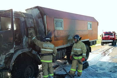 28 мая в Самарской области горел КамАЗ