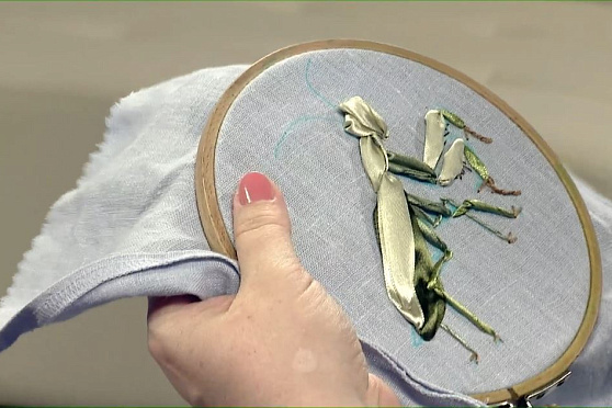 Вышиваем богомола. Ручная работа