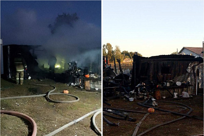 13 сентября в селе Малая Малышевка вспыхнули постройки во дворе