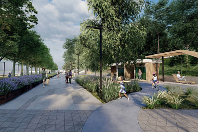 На тольяттинской набережной началось возведение строительного городка