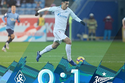 Крылья Советов уступили Зениту в матче 12 тура РПЛ