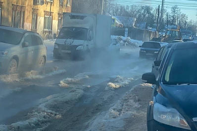 В Самаре из-за затопленной улицы временно изменили движение трамваев