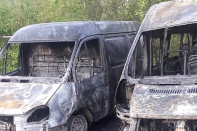 В Жигулевске сожгли несколько похоронных машин