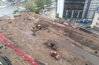 В Самаре на улице XXII Партсъезда начали укладывать тротуар