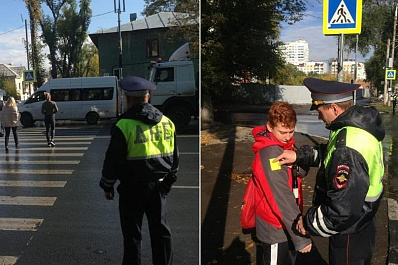 В Самаре пешеходам раздали световозвращающие элементы