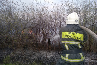 В Волжском районе утром полностью ликвидировали пожар в дачном массиве
