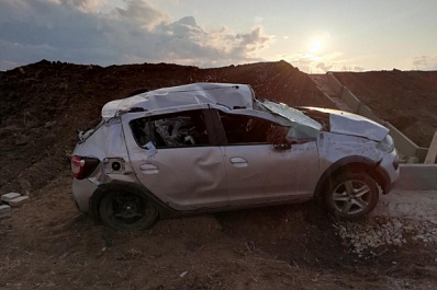 В Самарской области иномарка улетела в кювет