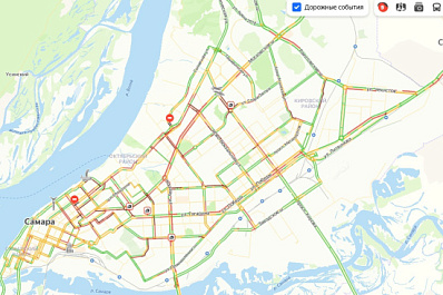 В канун 8 Марта Самару сковали 9-балльные пробки