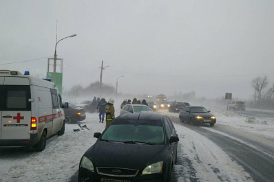 ДТП в Волжском районе: 6 машин, 1 пострадавший