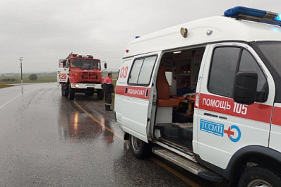 В Самарской области на трассе легковушка вылетела с дороги и перевернулась