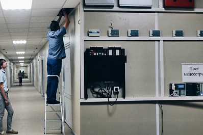 В новом ковидном модуле больницы Середавина начали устанавливать КТ-оборудование